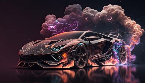 Wallpaper Of Lamborghini Car With Smoke And Galaxy Vibe Generated Ai ...