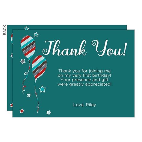 Personalized Thank You Cards - Birthday Boy