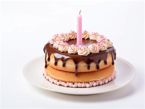 Premium AI Image | Birthday cake over white background