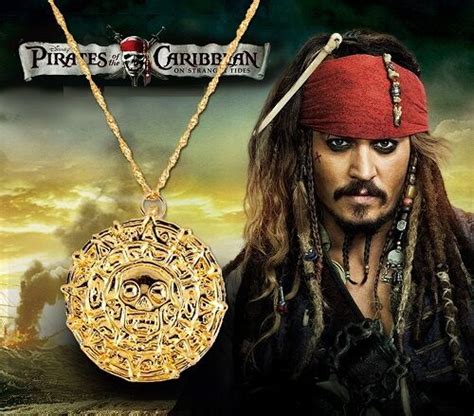 Pirates of the Caribbean Cursed Aztec Gold Coin Medallion Necklace ...