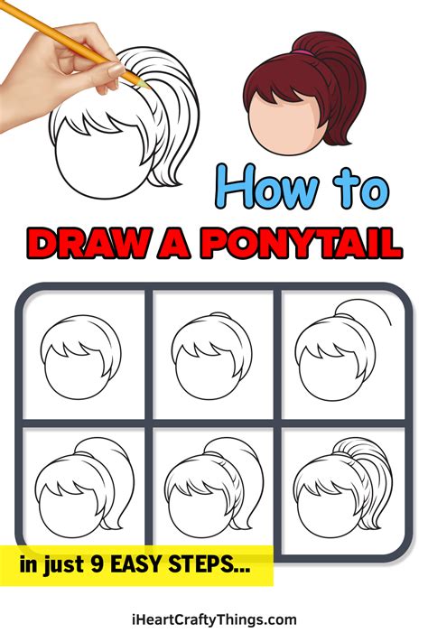 Ponytail Drawing How To Draw A Ponytail Step By Step