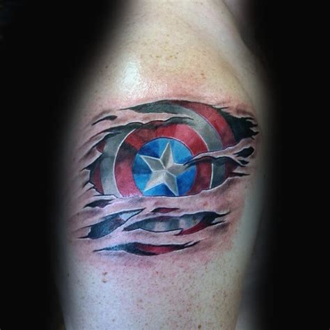 Huge Captain America Shield Tattoo Collection