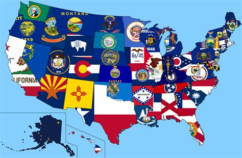 I made a Flag Map of the States of the USA : vexillology