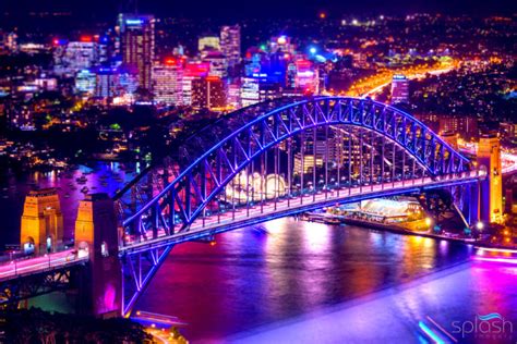 Sydney Harbour Bridge, Colorful Lights On Sydney Harbour Bridge, #31367