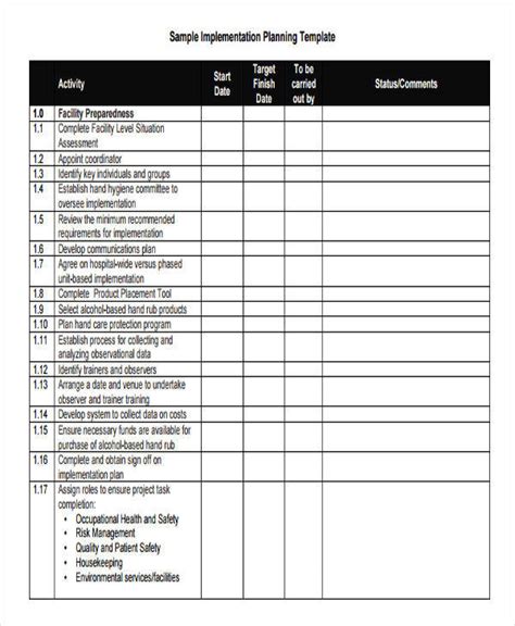 Free Implementation Plan Template