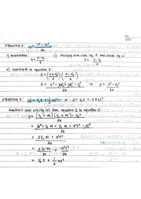 SOLUTION: Derivation of kinematic equations and examples - Studypool