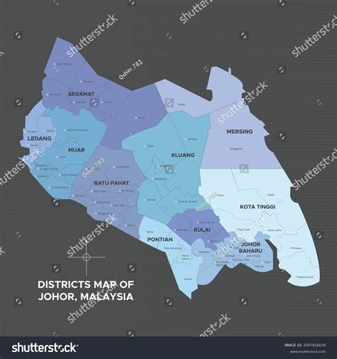 Districts Map Johor Malaysia Stock Vector (Royalty Free) 2047816034 ...