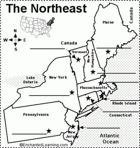 Northeast Region States And Capitals Worksheets