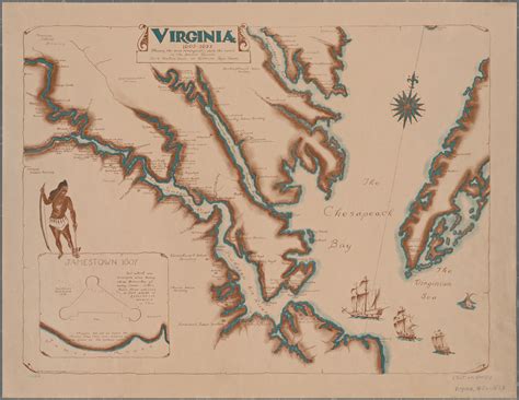 Jamestown Virginia Map From 1607 - United States Map