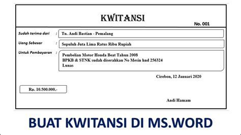 Template Kwitansi Word – bonus