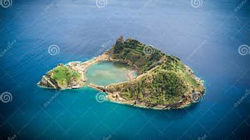 Top View of Islet of Vila Franca Do Campo is Formed by the Crater of an ...