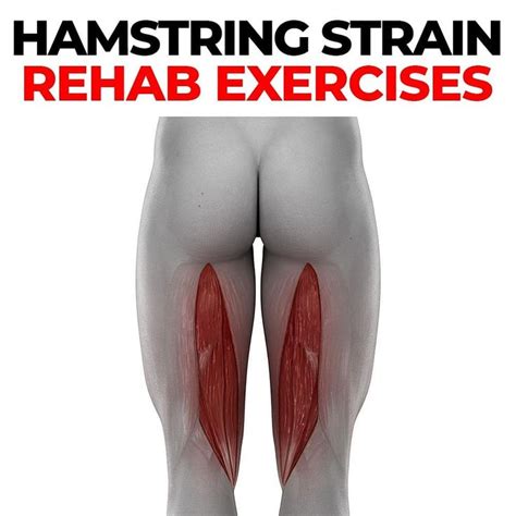 a poster with the words hamstring strain, rehab exercises on it