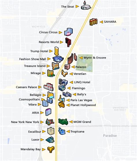 Las Vegas Strip Map (Updated 2023) - Interactive & Printable