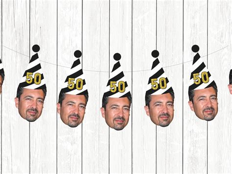 Personalized Birthday Banner With Face, 50th Birthday Face Banner ...