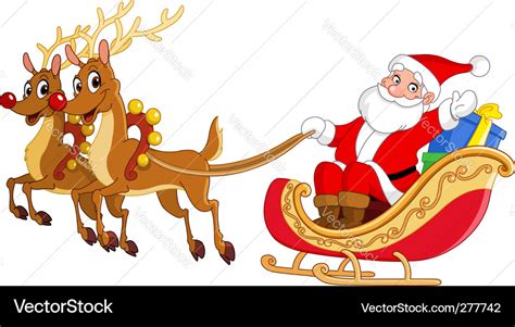 Santa sleigh Royalty Free Vector Image - VectorStock