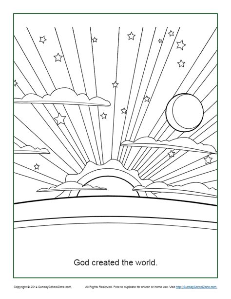 Gods Creation Of The World Coloring Pages