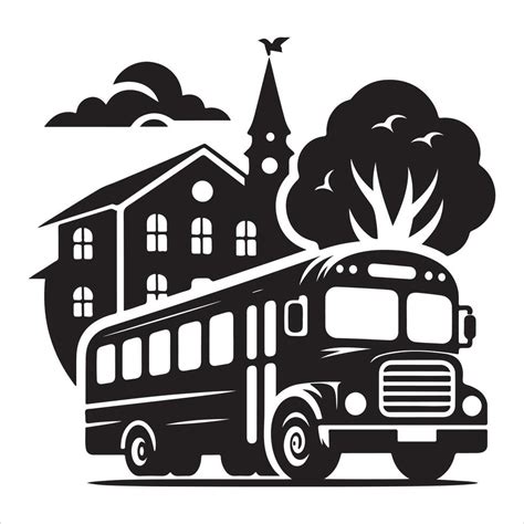 school bus icon silhouette, black color silhouette 46294330 Vector Art ...