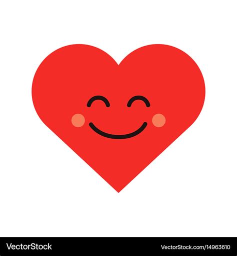 Cute heart emoji smiling face icon Royalty Free Vector Image