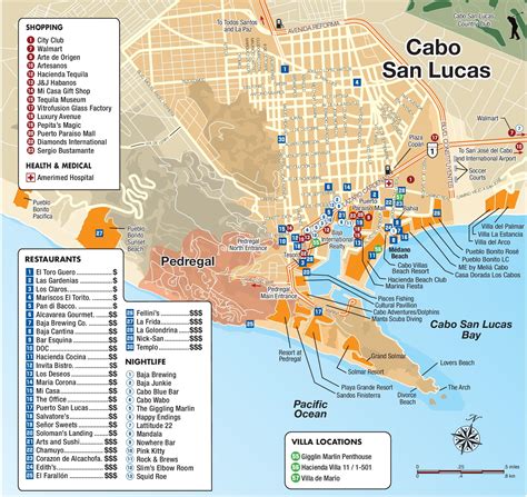 Cabo San Lucas tourist attractions map - Ontheworldmap.com