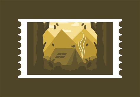 Colorful Flat illustration of outdoor camping 17661322 Vector Art at ...