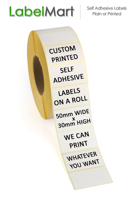 250 Self Adhesive Labels on a Roll 50mm X 30mm Custom - Etsy