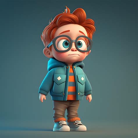 Premium Photo | Cute boy in pixar style cartoon 3d illustration ...