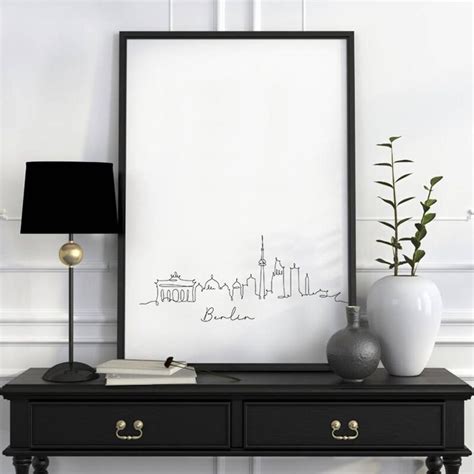 Berlin Skyline Wall Art Print Poster Berlin Cityscape New - Etsy