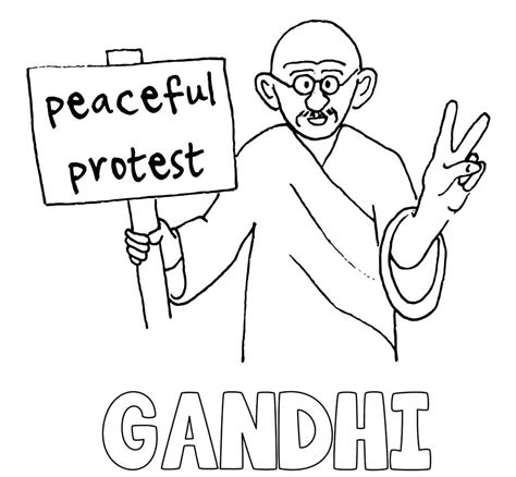 Mahatma Gandhi 7 Coloring Page - Free Printable Coloring Pages for Kids