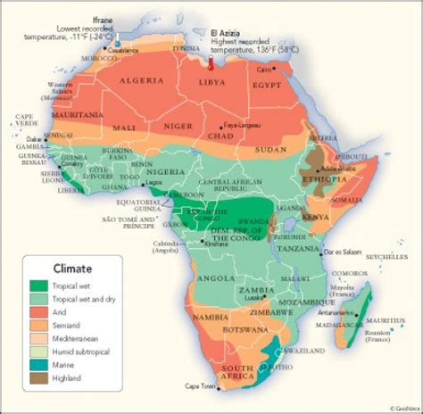 On African Map Label The Climate Zones