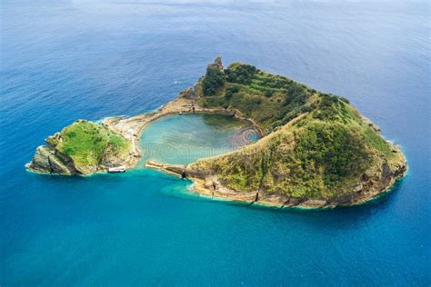 Top View of Islet of Vila Franca Do Campo is Formed by the Crater of an ...