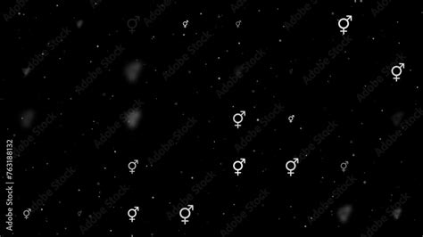 Template animation of evenly spaced bigender symbols of different sizes ...