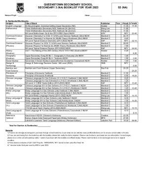 Fillable Online QUEENSTOWN SECONDARY SCHOOL SECONDARY 3 (NA ... Fax ...