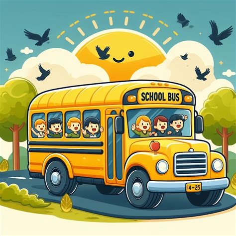 Cartoon School bus vector | Premium AI-generated vector