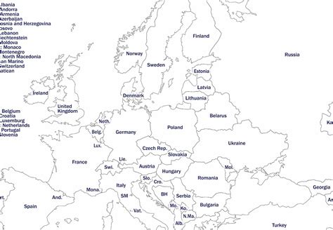 Europe Map Of European Countries Map Of Europe Stretch Map Map Of