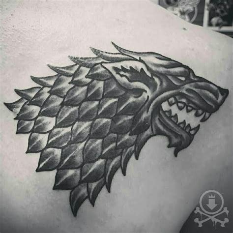 Awesome black and grey dire wolf symbol from Game of Thrones tattoo by ...