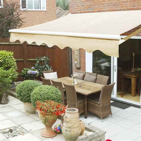 XtremepowerUS 10'x8' Manual Retractable Patio Awning Outdoor Sun Shade ...