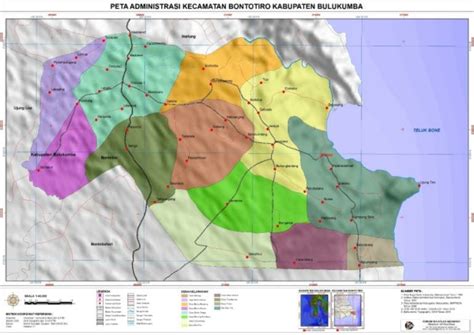 Administrative Map of Bontotiro Sub-district, Bulukumba Regency Tritiro ...