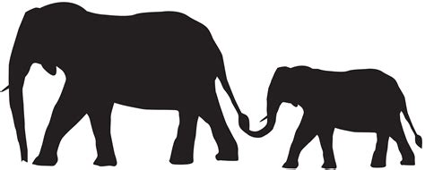 Mother And Baby Elephant Silhouette at GetDrawings | Free download