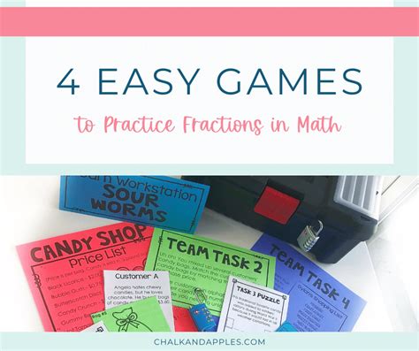 4 Easy Games to Practice Fractions in Math - Chalk & Apples