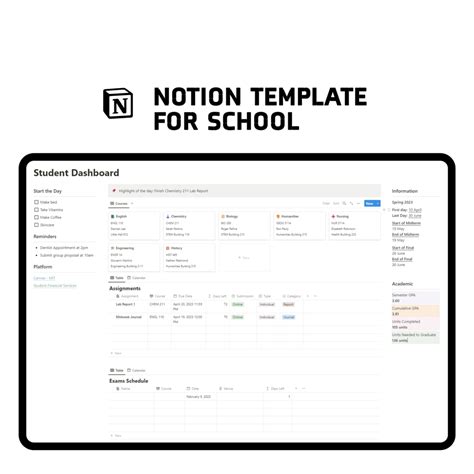 Notion Student Dashboard (Free)