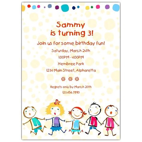 Free Printable Kids Birthday Party Invitations | Drevio Invitations Design