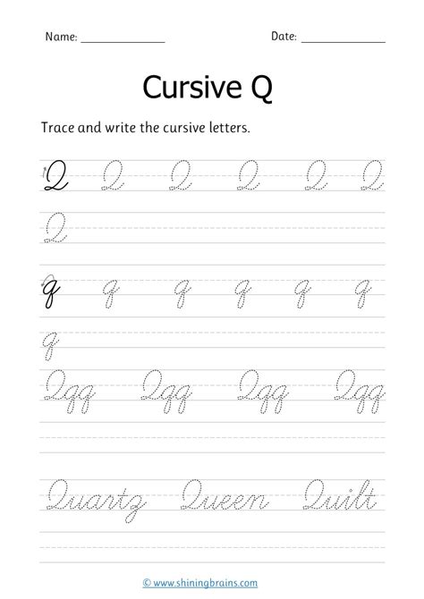 Cursive Letters - Free Cursive Writing Practice Worksheets A to Z