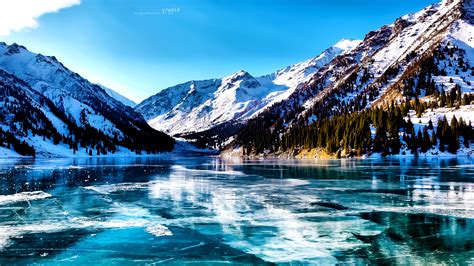 lake, Trees, Valley, Mountain, Snow, Ice Wallpapers HD / Desktop and ...