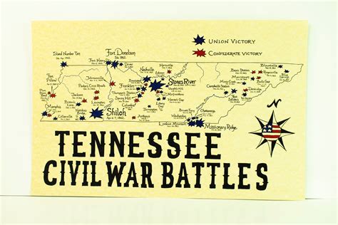 Tennessee Civil War Battles Map - Etsy Singapore