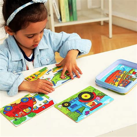 Four all in one jigsaw puzzle Wooden Baby Puzzles Toys Gift 9/12/15/20 ...