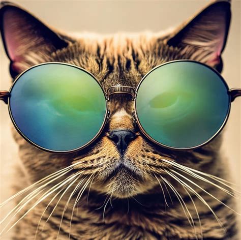 Premium AI Image | Lovely and funny cat with sunglasses