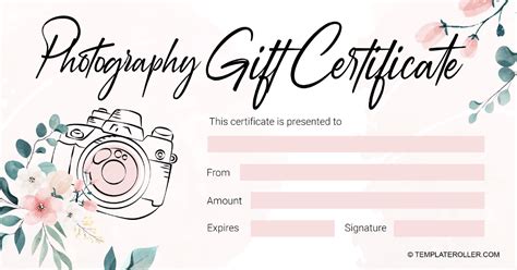 Free Photography Gift Certificate Templates - Customize, Download ...