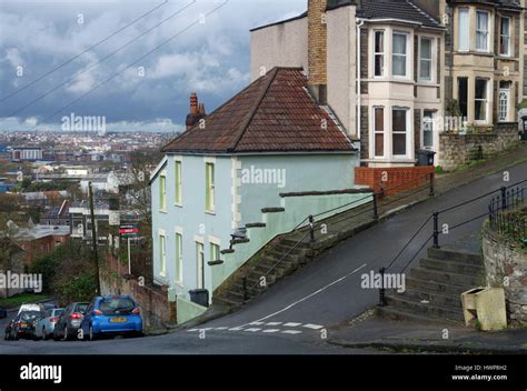 Vale Street Totterdown Bristol England UK One of the steepest streets ...