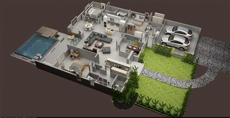 House Design 3d Plan Floor Plan Exterior Rendering 3d - The Art of Images