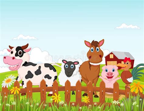 Happy Farm Animal Cartoon Collection Stock Vector - Image: 58849918